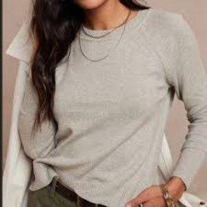 BANANA REPUBLIC SILK CASHMERE GRAY SWEATER SZ M